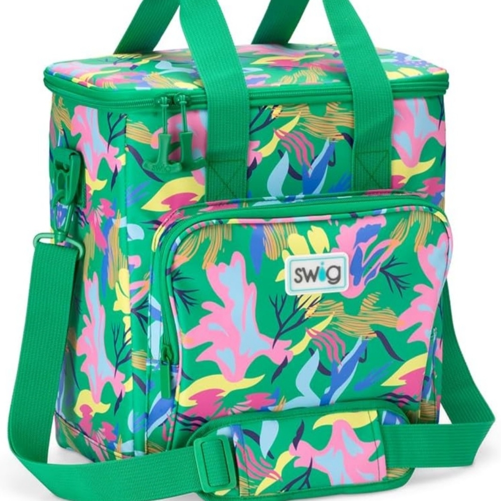 SWig Life Boxxi 24 Cooler- Teal And Pink Paradise Color